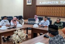Komisi B saat hearing dengan Dinas Peternakan dan Kesehatan Hewan Kabupaten Tulungagung, Rabu (22/6).