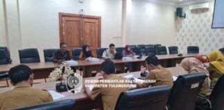 Komisi A DPRD Tulungagung saat membahas LKPJ Bupati Tulungagung TA 2022 bersama OPD Sekretariat Pemkab Tulungagung, Selasa (11/4).